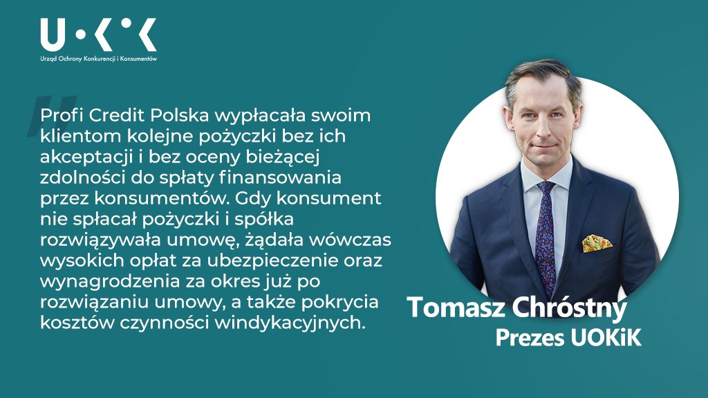 Ponad 4 mln zł kary dla Profi Credit Polska - decyzja Prezesa UOKiK